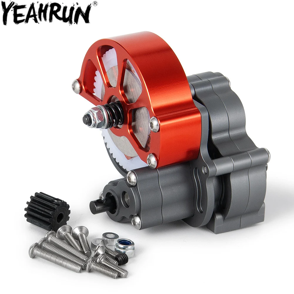 YEAHRUN Metal Transmission Case Reverse Rotation Gearbox with Gear for 1/10 RC Crawler Car Axial SCX10 Upgrade Parts