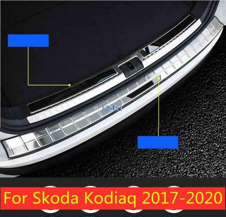 

Stainless steel Rear Bumper Protector Sill Trunk Rear guard Tread Plate Pedals For Skoda Kodiaq 2017-2020 Car Style accessories