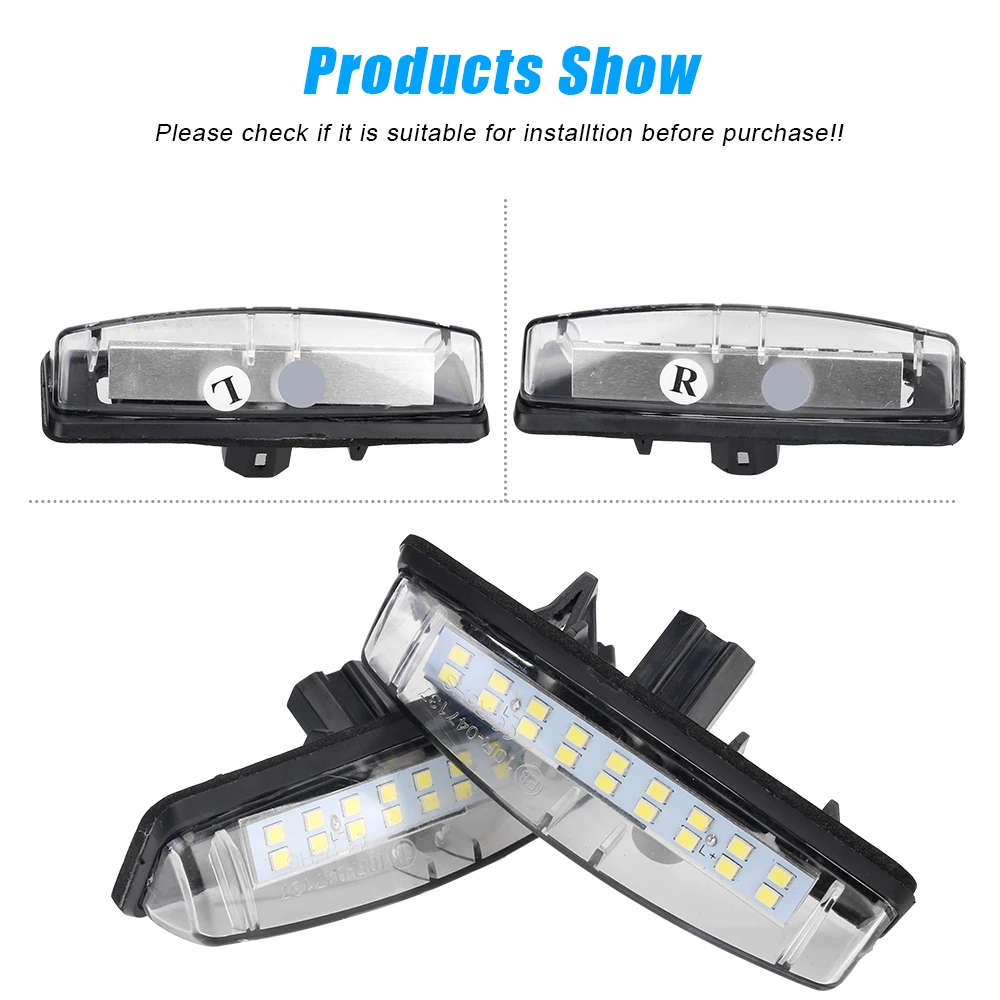 CANBUS No Error for MITSUBISHI Colt plus Grandis 2003~ Car Number Lamp White LED License Plate Lights 2Pcs