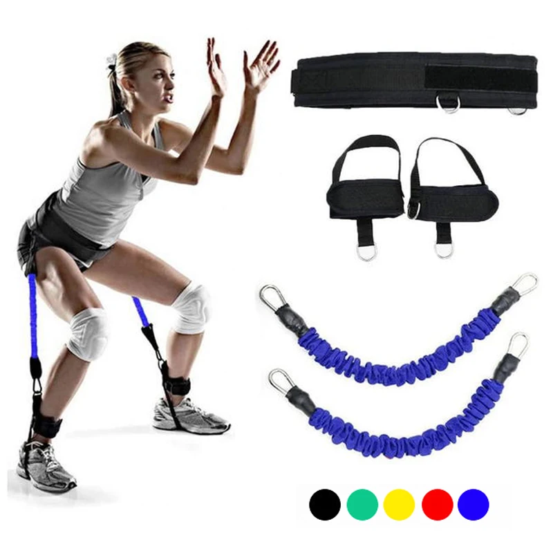 

Squat Resistance Band Bounce Pull Rope Resistance Basketball Football Running Jump Trainer Legs Strength Agility Training Strap