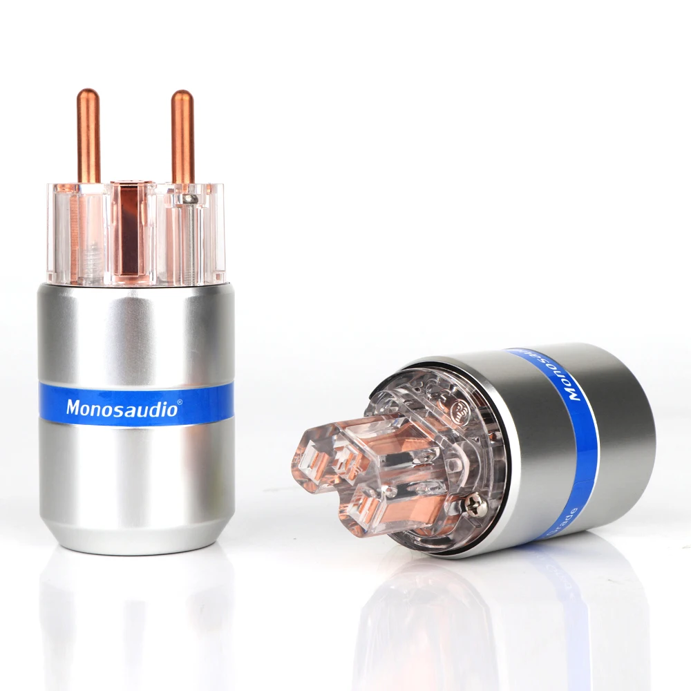 

Monosaudio E107/F107 Pure Copper Schuko Power Plug Hifi Audio Schuko Plug Hifi EUR Power Plug IEC Connectors EU Power Cable