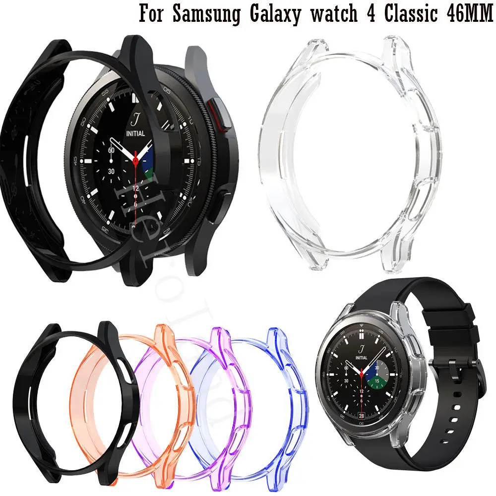 Casing pelindung untuk Samsung Galaxy watch 4 Klasik 46mm SmartWatch pelindung Case Cover TPU cangkang bumper aksesoris bingkai