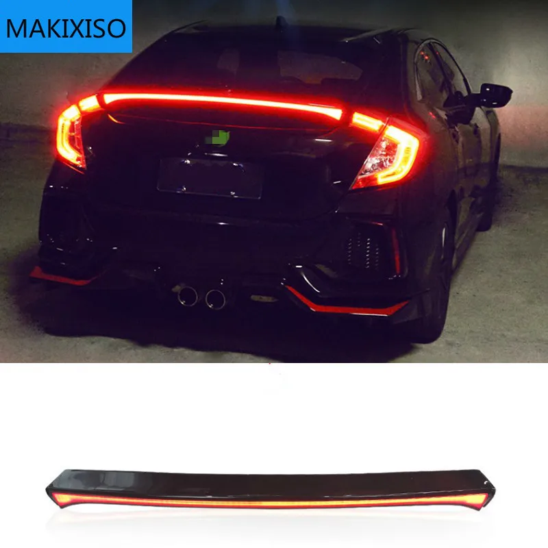 2PCS For Honda Civic Type R 2021 Multi-function LED Rear Bumper Fog Lamp Brake Light Dynamic Turn Signal Reflector