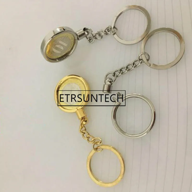 50pcs Coin Holder Keychain 27mm Souvenir Commemorative Coin Keyring Collection Boxes Portable