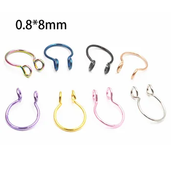 패션 스테인레스 스틸 말굽 가짜 코 링 C 클립 BCR 격막 립 피어싱 가짜 코 링 후프 여성 남성 