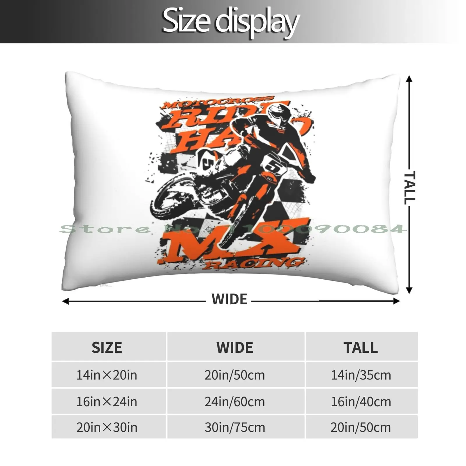 Motocross-Supercross Pillow Case 20x30 50*75 Sofa Bedroom Turtle Tribal Color Tahiti Sea Blue Ocean Red Long Rectangle