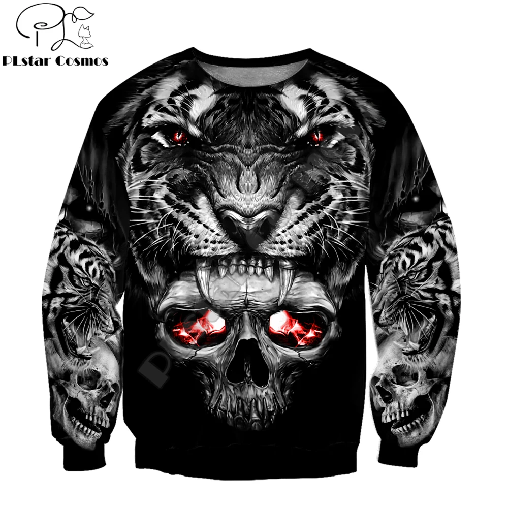 Tattoo Skull Tiger 3D All Over Printed Autumn Men Hoodies Unisex Casual Zip Pullover Streetwear sudadera hombre DW0475