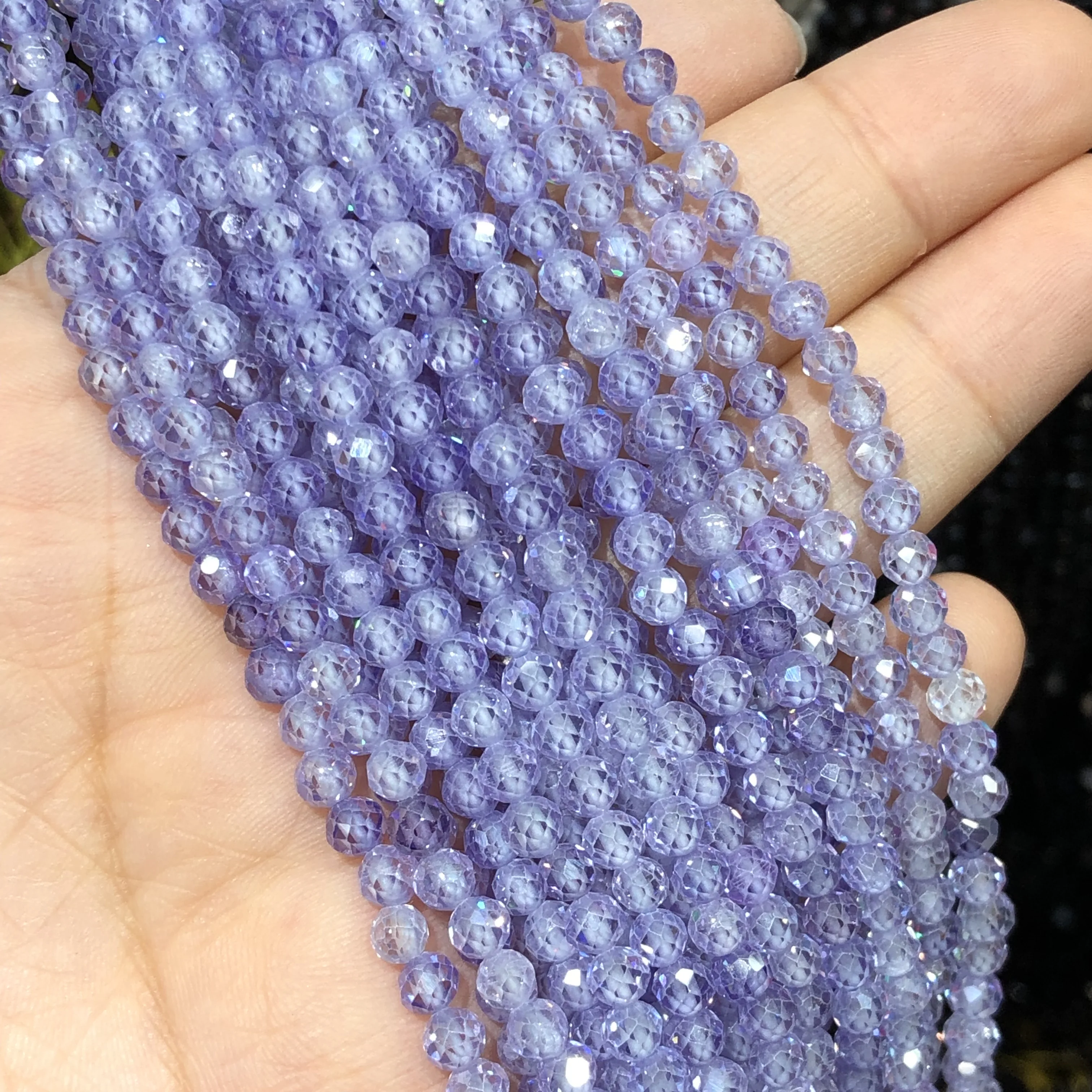 2/3/4M Purple Zircon Crystal Natural Faceted Tiny Seed Stone Beads For Jewelry Making Crafts Beadwork DIY Earring Accessories