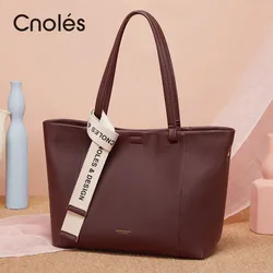 Cnoles Mode Frauen Eimer Schulter Tasche Weibliche Split Kuh Leder Große Kapazität Tote Bag Lady Handtaschen Messenger Taschen