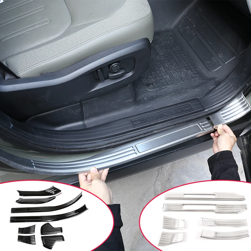 

For Land Rover Defender 90 110 2020-2023 Car welcome pedal decoration cover Stainless Built -in threshold protection accessories