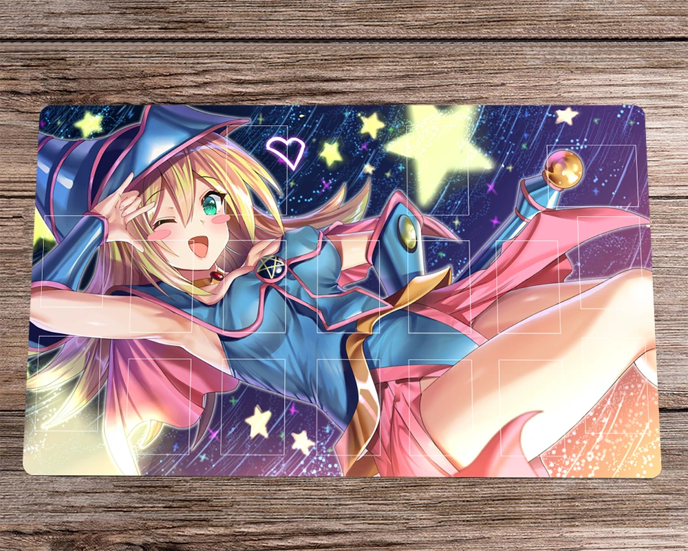 

Yu-Gi-Oh! Anime Playmat Dark Magician Girl TCG CCG Mat Trading Card Game Mat Zones & Bag Anti-slip Desk Pad Mousepad 60x35cm