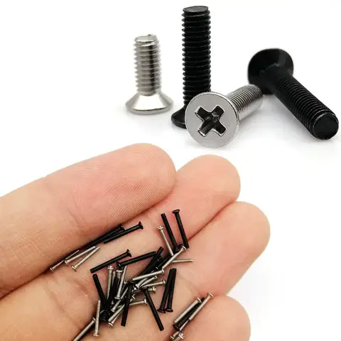 50 पीस M1 M1.2 M1.4 M1.6 M2 M2.5 M3 M4 छोटे मिनी रिपेयर फिक्स लैपटॉप कंप्यूटर फ़ोन खिलौने क्रॉस फिलिप्स फ्लैट काउंटरसंक हेड स्क्रू 10 best sales हल करना - №4