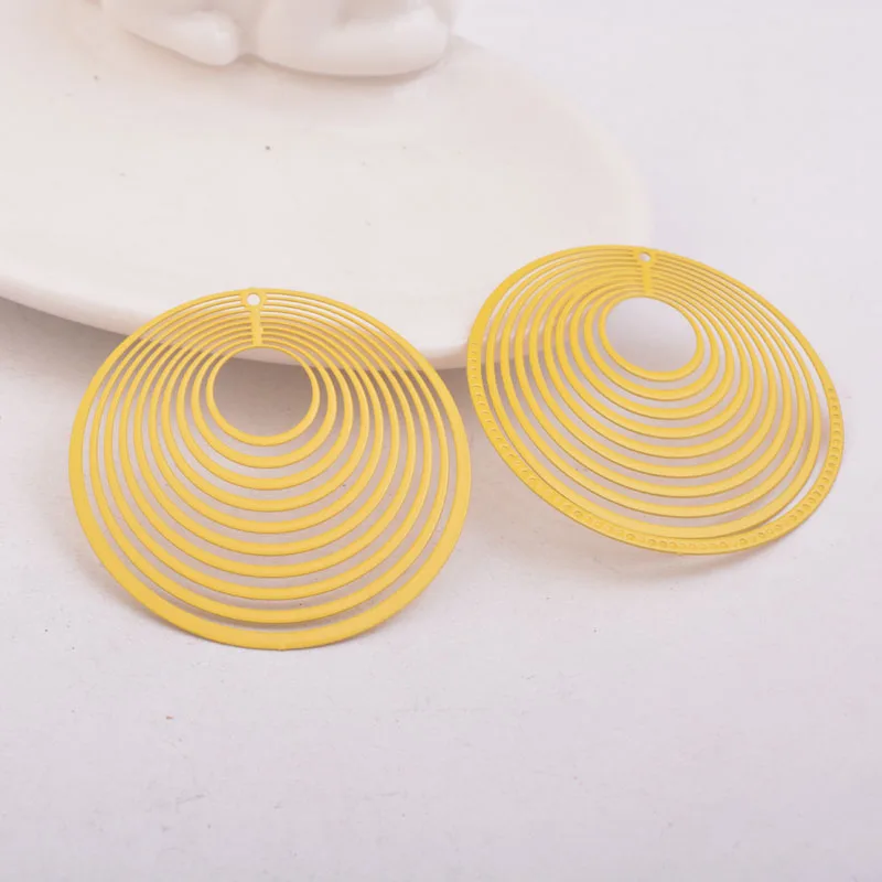 30 Stück AB1835 44mm Filigrane Große Runde Anhänger für Ohrringe, DIY-Schmuck, Halsketten – Detail 10