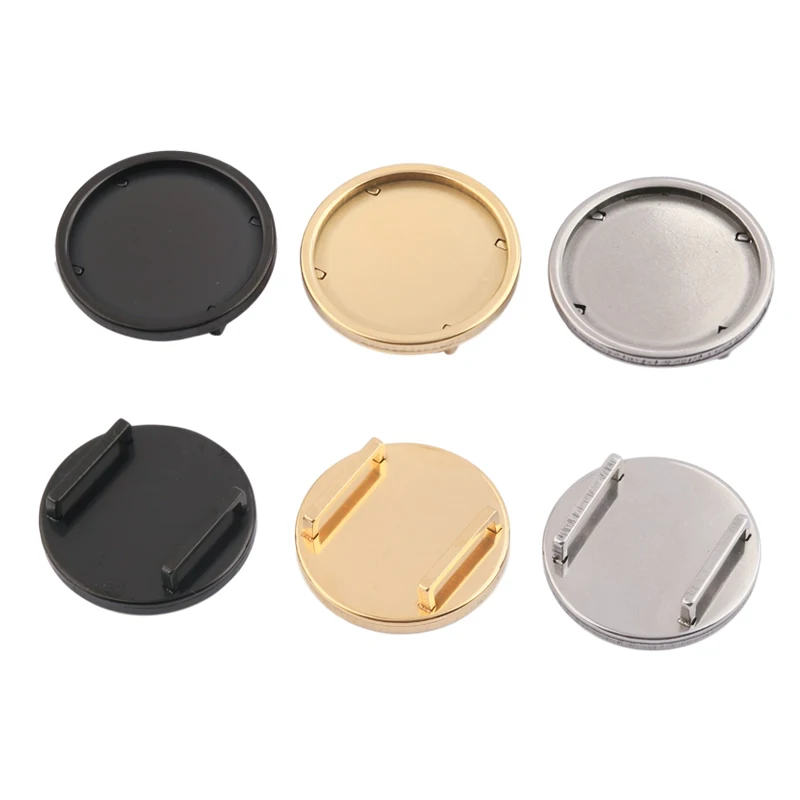 5pcs Stainless Steel Flat Leather Round Slider Beads 20mm Cabochon Base Bezel Trays Settings Bracelet Spacers Diy Jewelry Making
