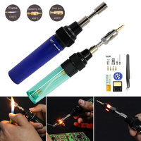 13PCS Gas Soldering Iron 3-In-1 Cordless Butane Torch Welding Pen 1300°C Temperature Adjustable Burner Mini Butane Welder