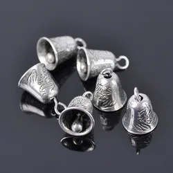 20pcs Tibetan Silver Alloy 14x9.5mm No Ringing Bells Metal Pendants Beads