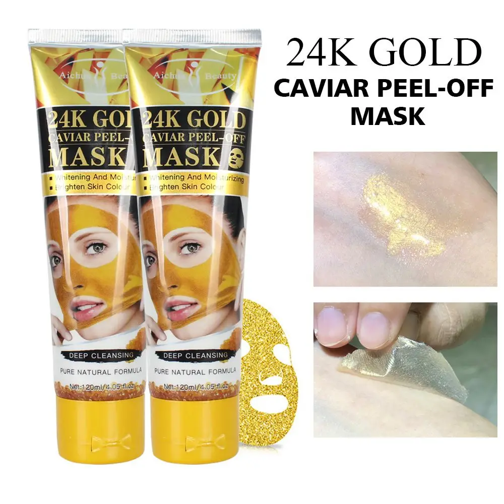 LAIKOU 24K Caviar Shrink Pores Tearing Mask Whitening Moisturizing Deep CleaningAnti-Aging Blackhead Remover Face Mask Skin Care