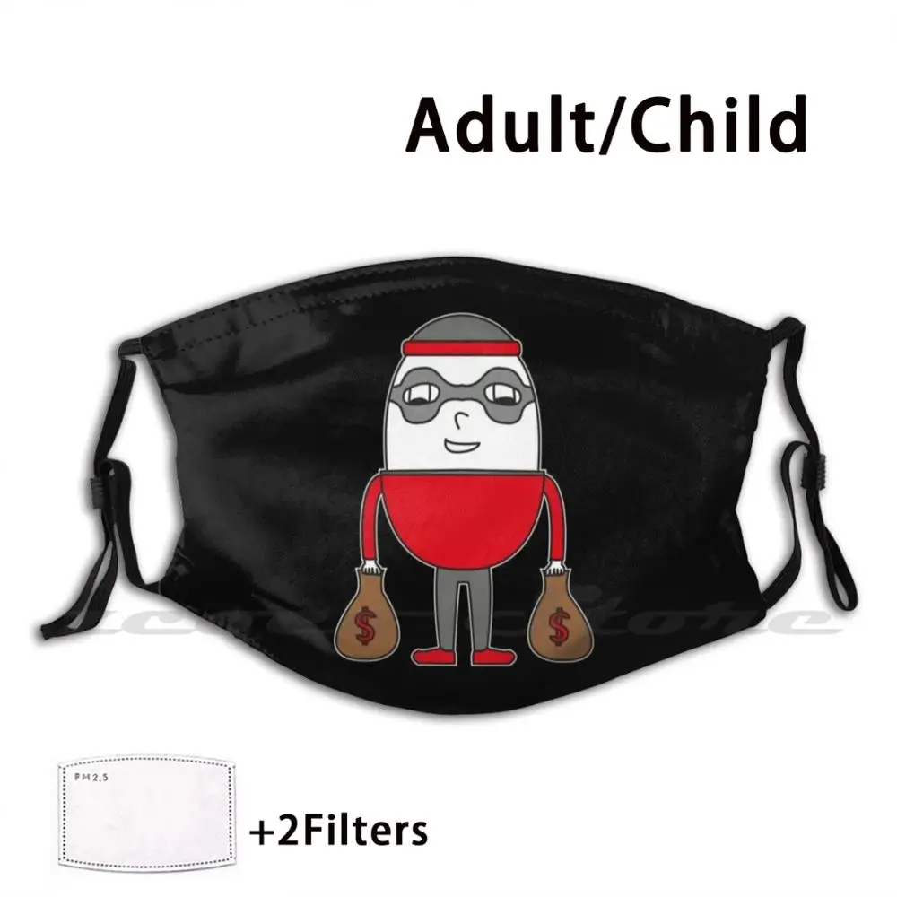 

Egg Bank-Robber Mask DIY Washable Filter Pm2.5 Mouth Trending Egg Job Bank Robber Comic Idea Fun Eggs Figure Bank Ambush