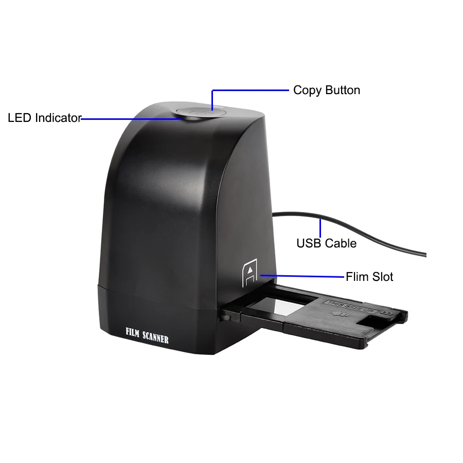 ماسح ضوئي للفيلم ، 35 مللي متر ، 135 مللي متر ، 8 ميجابكسل ، ماسح ضوئي رقمي للصور الملونة ، تحويل وتوفير الأفلام النيجاتيف والشرائح ، مباشرة على جهاز الكمبيوتر الخاص بك