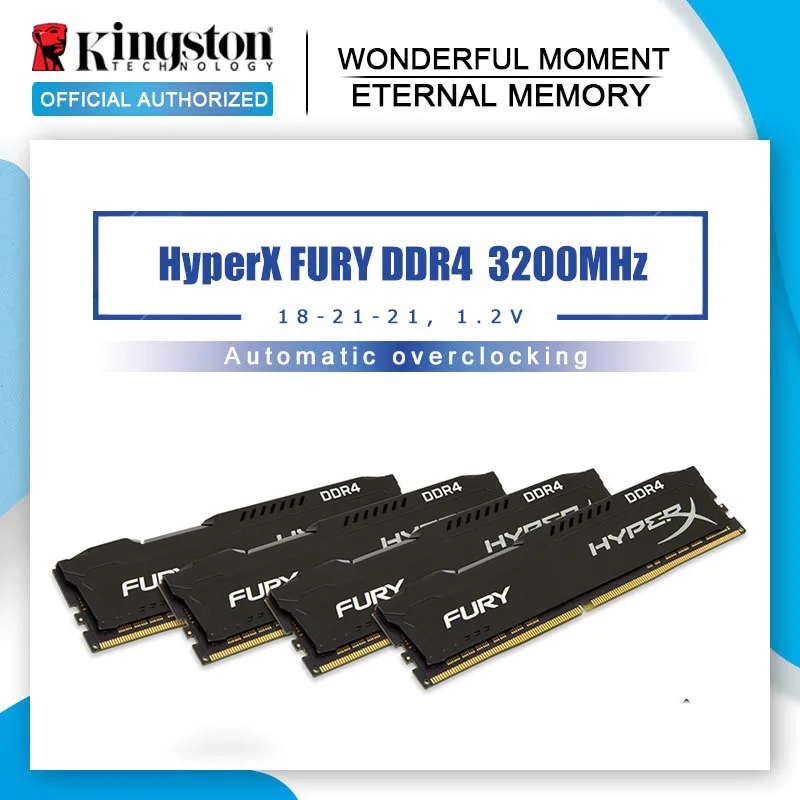 Kingston HyperX FURY DDR4 8GB 16GB 2666MHz 2400MHz 3200MHz Desktop RAM Memory DIMM 288-pin Desktop Internal Memory Multi-channel