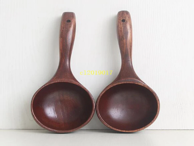 Korean Creative Wood Long Handle Large Spoon Kitchen Rice Spoon with Household Stirring Spoon