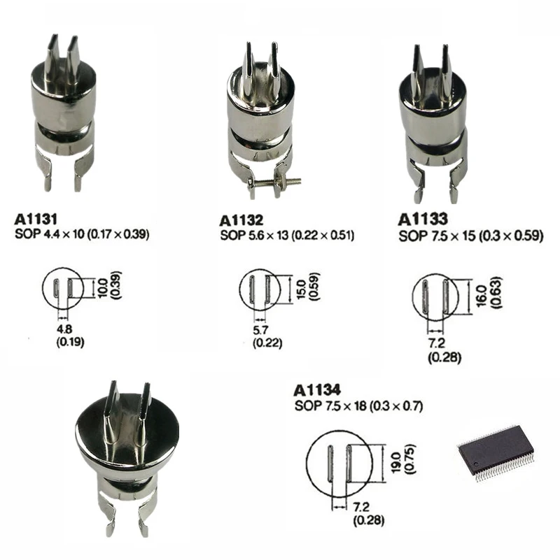 4個用はんだステーション850ホットエアガンbgaノズルsop解体溶接1131 1132 1133 1134ホットエアガンノズル