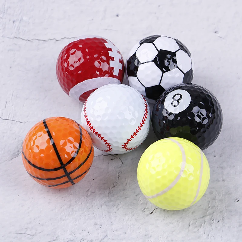 6Pcs/lot Golf Equipment football basketball tableTennis Baseball  Golf Balls Novel Double Ball Two Piece Ball