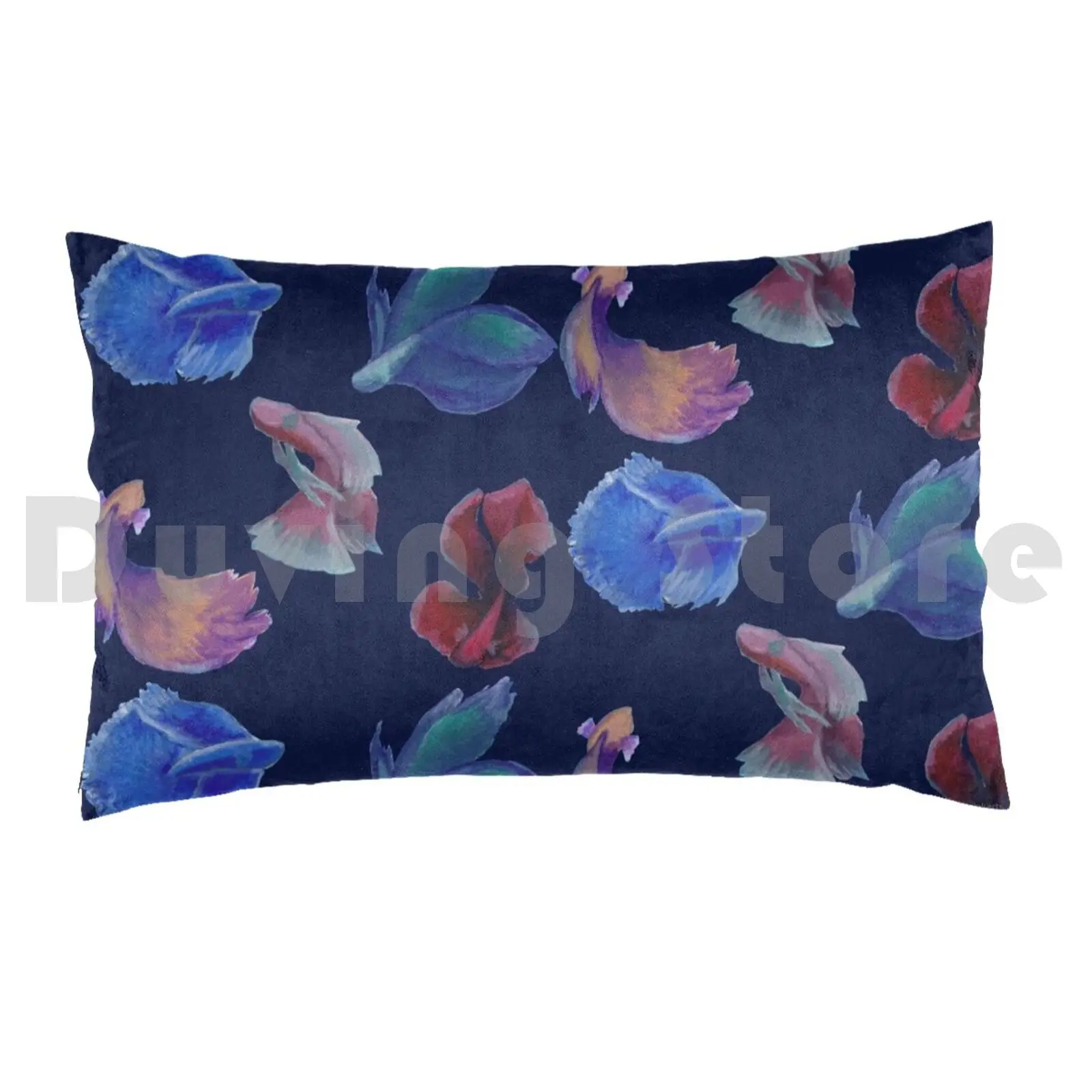 Unique Betta Fish Handpainted Acrylic Art Pillow Case 20*30 Inch Betta Fish Acrylic Painting Surrealism