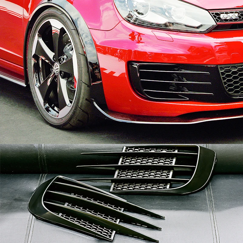 For VW Volkswagen Golf 6 MK6 VI GTI R R20 ABS Fog Lamps Shade Car Front Fog Light Hoods Eyebrow Eye Wind Knife Cover Trim
