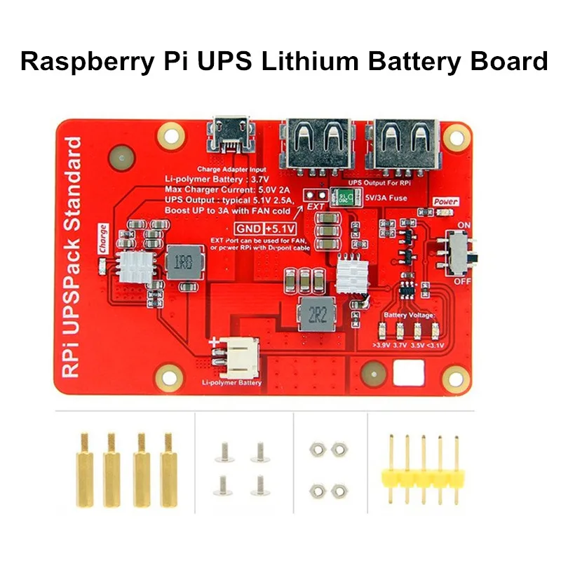 High Quality Charger Shield Battery Expansion Board Raspberry Pi UPS Lithium Battery Board for Raspberry Pi 3B+/3B/ 4B