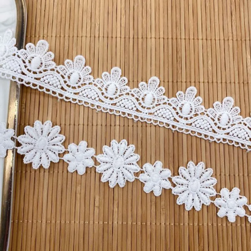 Ruban brodé en dentelle de soie et de lait, 3yards, pour garniture, décorations en dentelle faites à la main, bricolage, accessoires de couture pour mariage