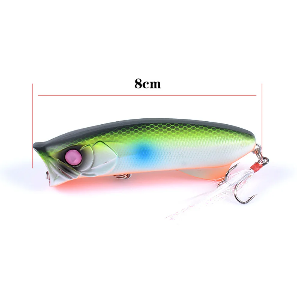 1PC 80mm 11g Fishing Wobblers Crank Laser Popper Lure Jerkbait Bionic Fake Luya Bait Set for Bass Crankbait Fish Tackle Goods