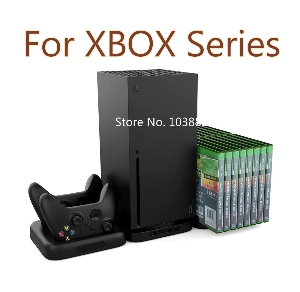 

3 in 1 Game Kit For Xbox Series X Console Vertical Stand Dual Charging Dock Hub For Xbox S X Controller With Storage Game Disc