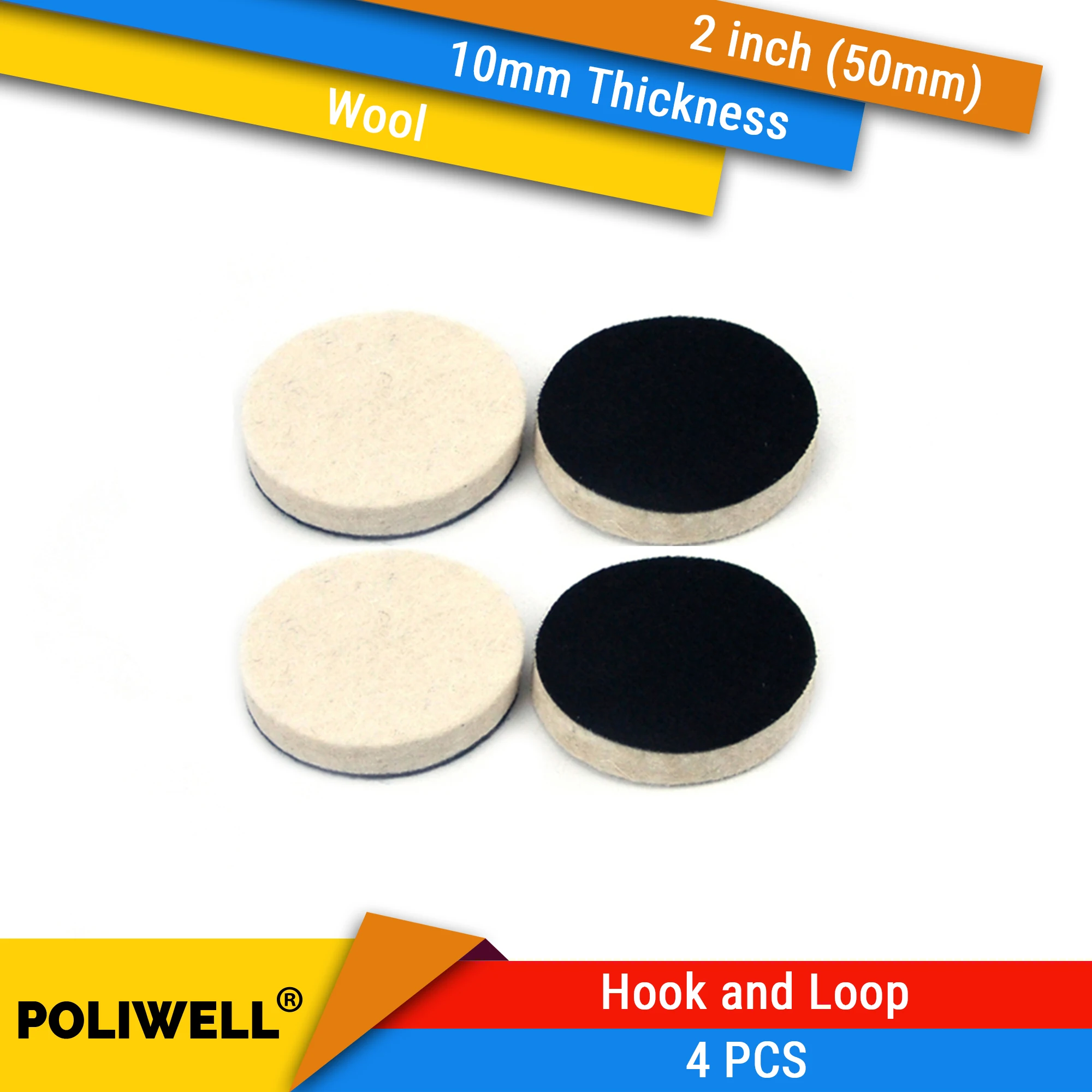 4 sztuk 2 Cal 50mm okrągły płyta do polerowania wełny uciekają podkład do szlifowania Pad samochód metalowe szlifowanie polerowanie mocy narzędzia akcesoria