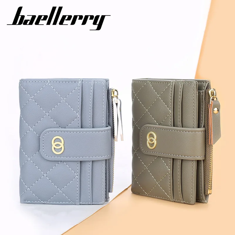 

Women Leather Wallets High Quality Short Card Holder Small Wallet Hasp Purses Zipper Coin Purse Folding Money Wallets for Women