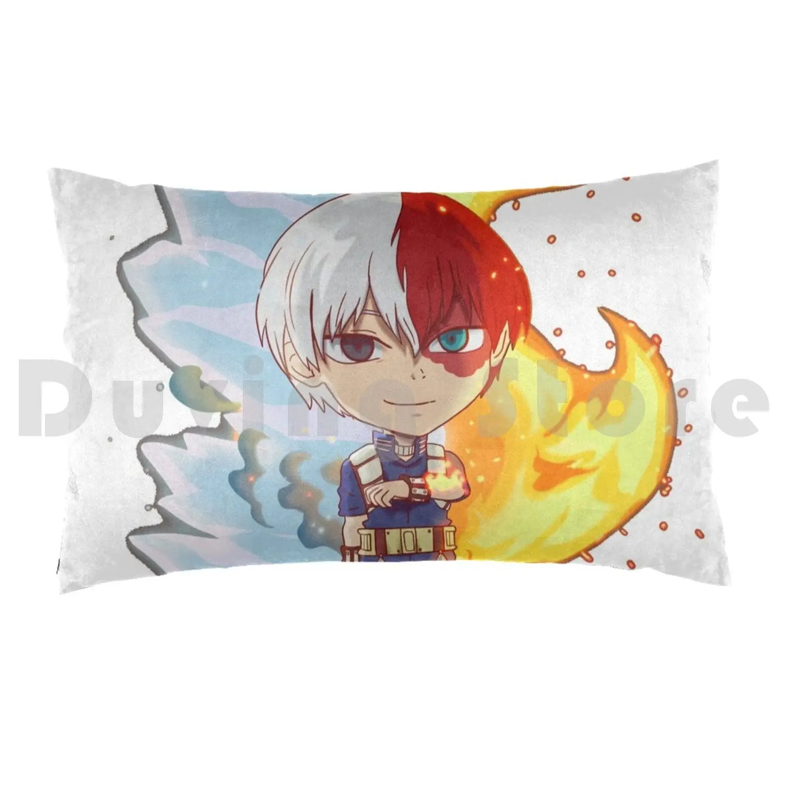 Chibiroki Pin! Pillow Case 20*30 Inch Bnha Hero Todoroki Shouto Todoroki Shouto Ice Fire Chibi Cute Shoto