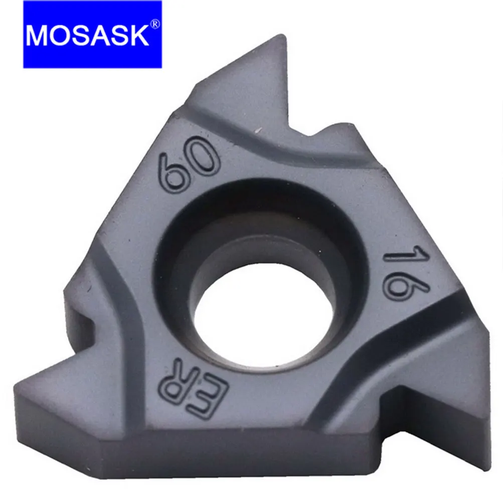 Mosask 10 Pcs 16er 22er Zp10 Métrica de Processamento de Rosca Externa de Carboneto de Tungstênio Threading Inserções
