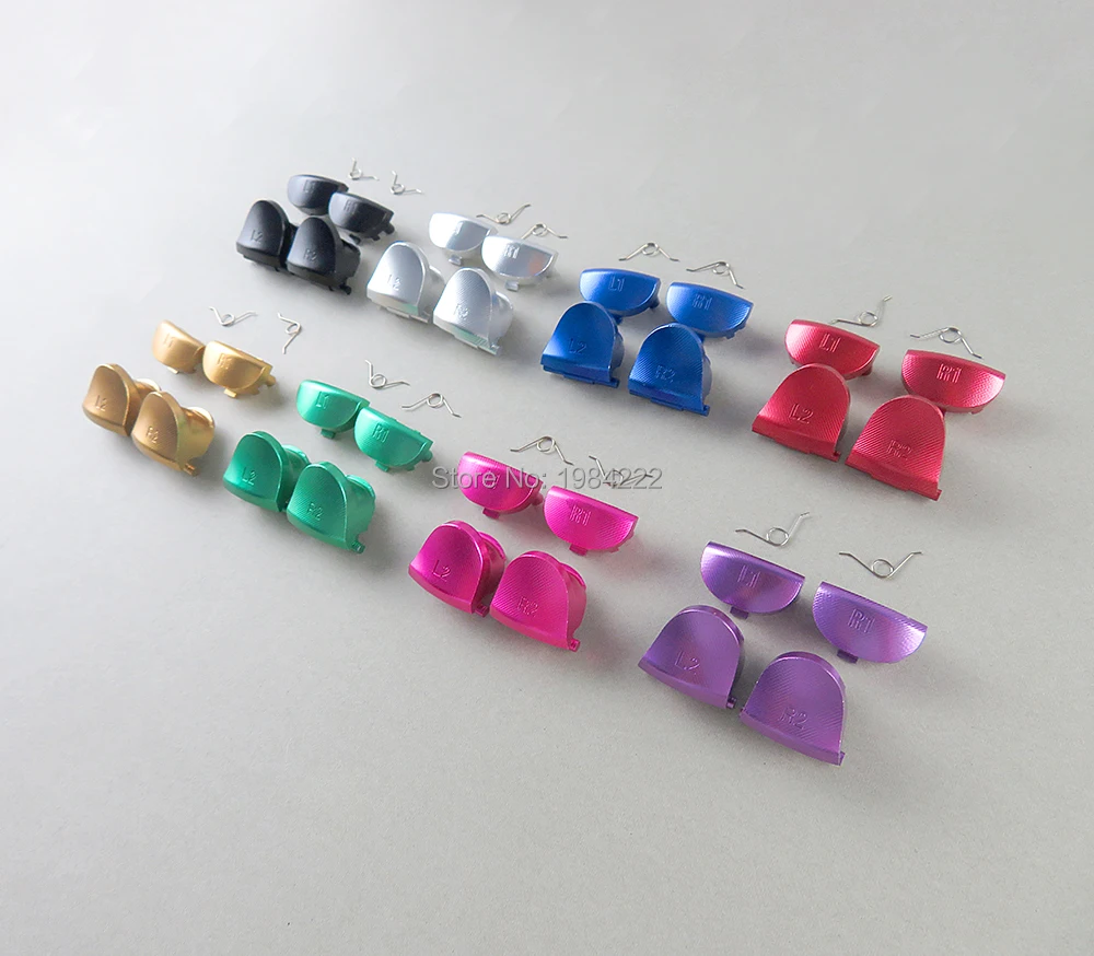 5sets Metal Button for ps4 L1 R1 L2 R2 Trigger Buttons for Sony PS4 Controllers JDM001 JDM011 Alloy Button with Spring 8 Colors