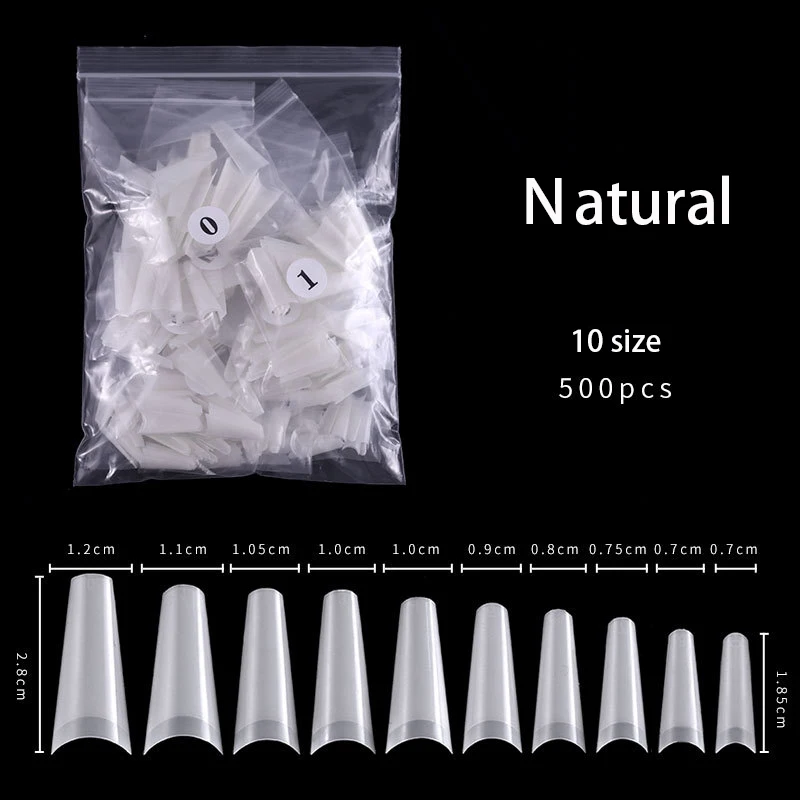 500 Stück Künstliche Nagelspitzen, Französische Natürliche Transparente Sargförmige Künstliche Nagelspitzen, Acryl-UV-Gel Nagellack Maniküre – Detail 8