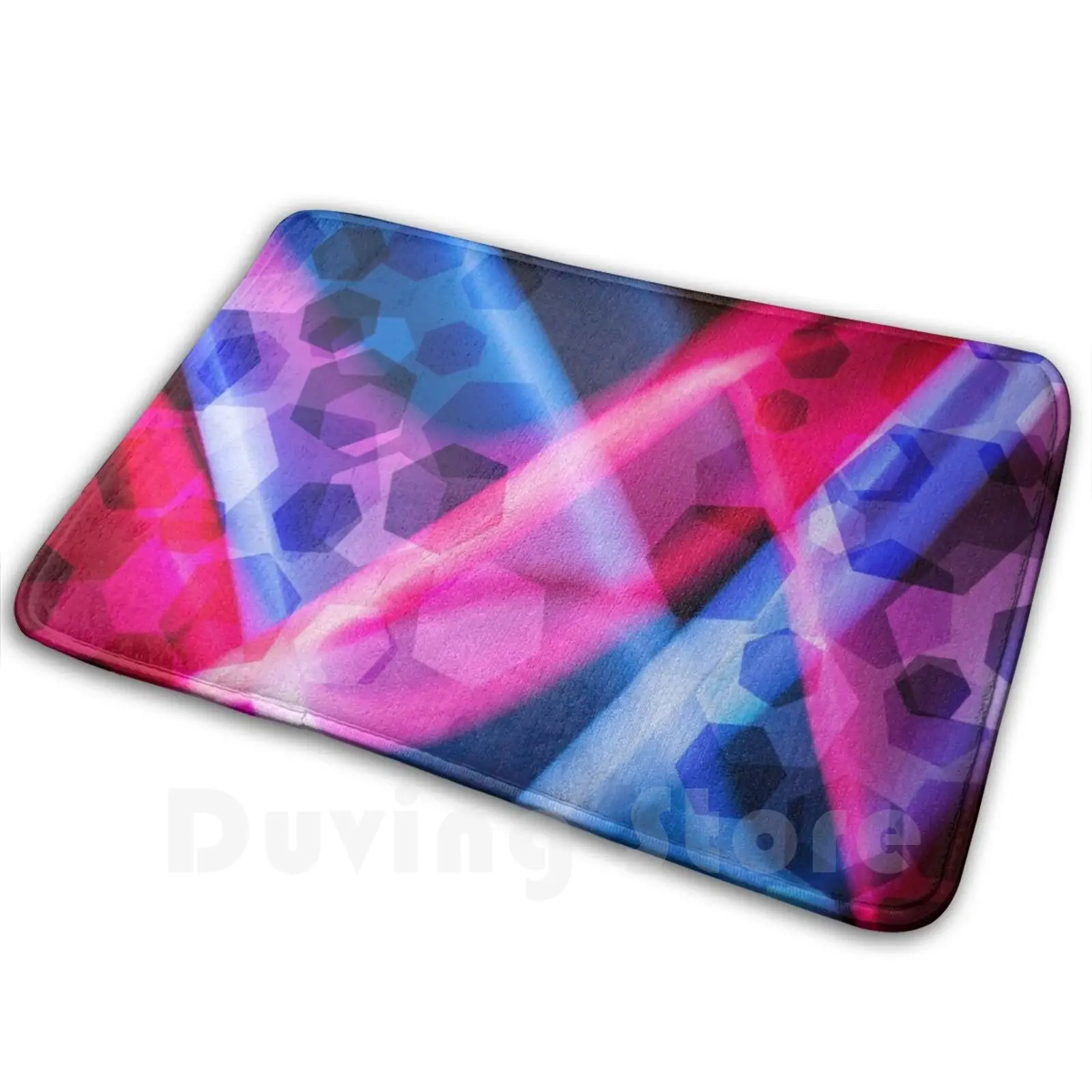 Matrix Abstract Futuristic Glowing Technology Carpet Mat Rug Cushion Soft Tech Polygon Futuristic Geometric