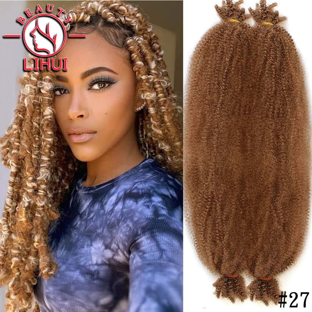 28Inch Synthetic Crochet Braid Hair Kinky Curly Braiding Hair Marley Braids Afro Twist Hair Bulk Extensions Hair For Black Woman