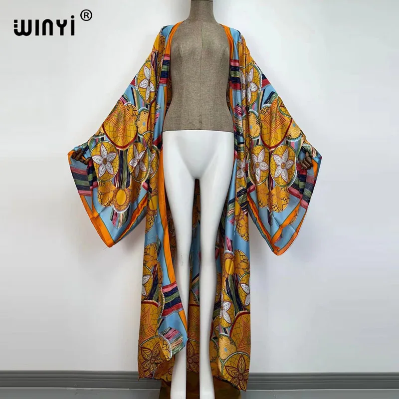 Kimono verano donna moda stampa Cardigan manica lunga camicetta femminile allentato Casual beach Cover Up camicie Kimono Blusas robe sexy