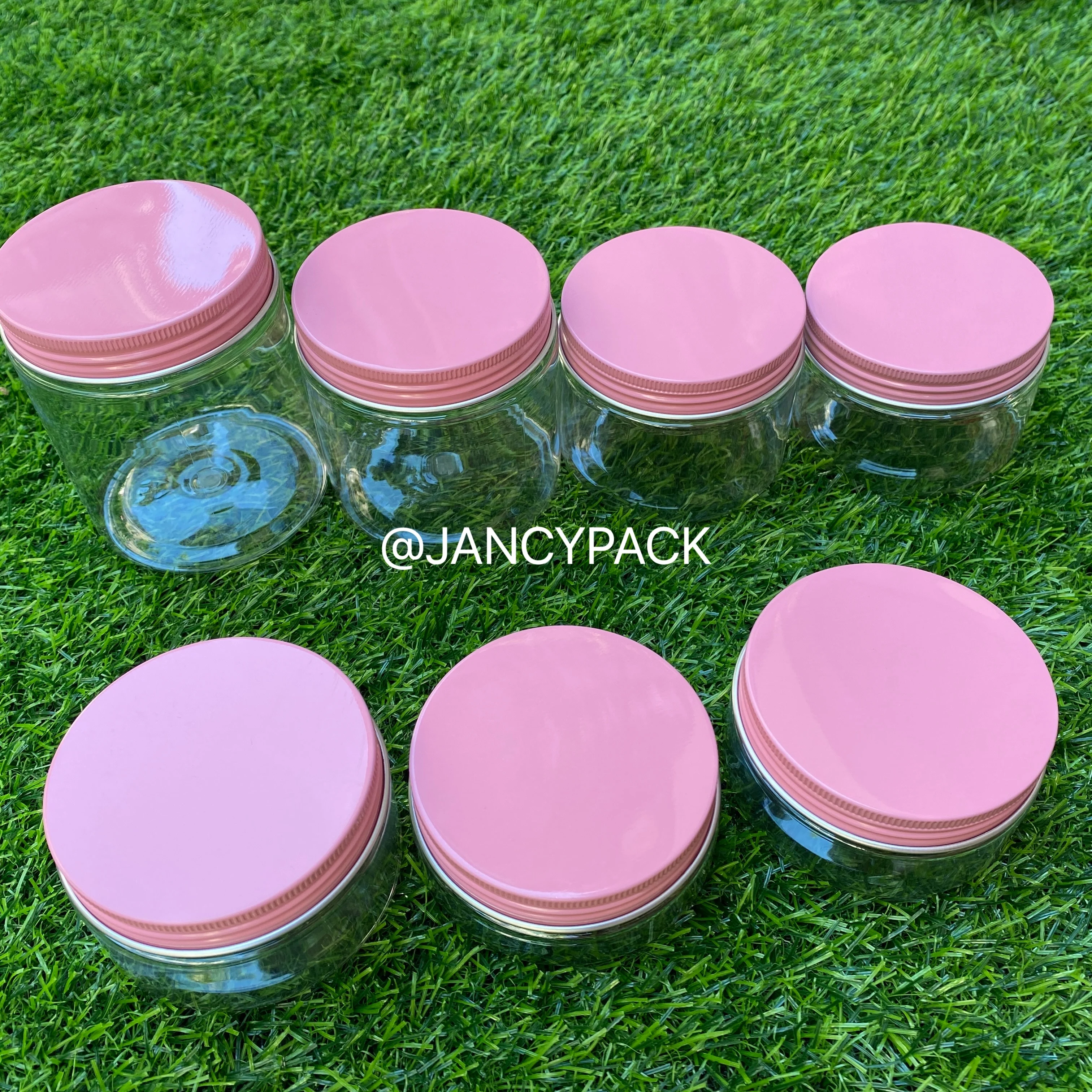 50g-250g Clear Plastic Jar And Lids Empty Containers Aluminum Cap Cosmetic Tin Pot Lip Balm Jar  Oil Wax  Container