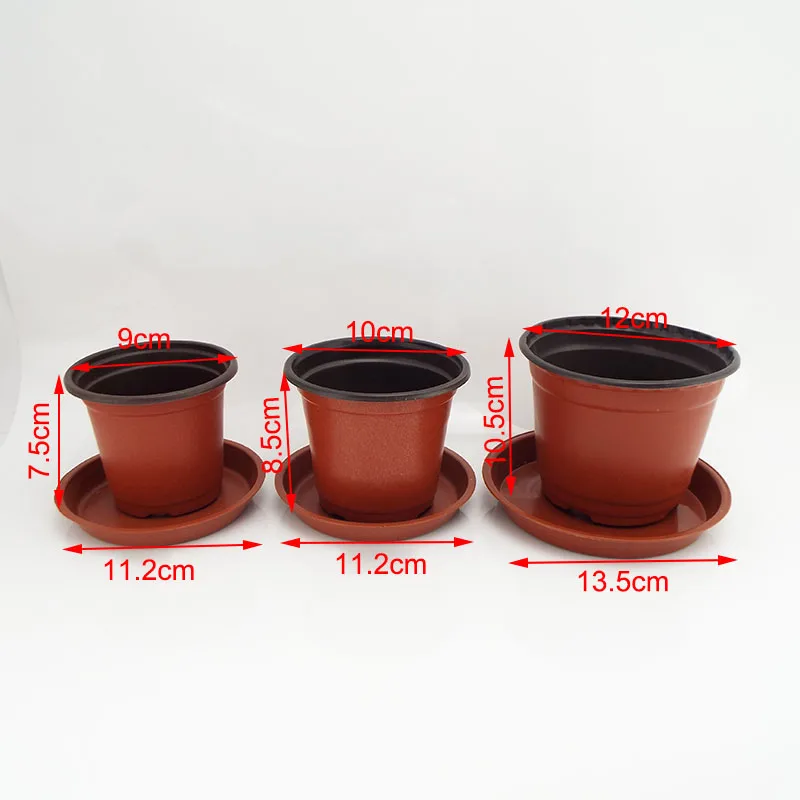 20pcs Mini Plastic Round Flower Pot tray Plant growing Holder Nursery Planter Grow Box flowerpot for Succulent planter tools