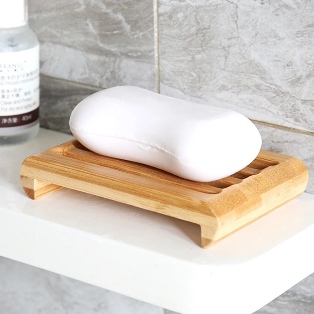 Handmade Perfect Wood Bamboo Soap Dish Tray Case Bathroom Elegant Storage Soap Box Kitchen Bath Clean Shower Holder