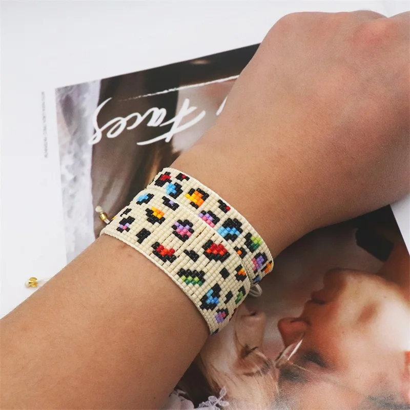 BLUESTAR New Leopard Bracelets For Women Jewelry Handmade Miyuki Bead Jewellery Fashion Adjustable Pulsera Colorful Bracelet