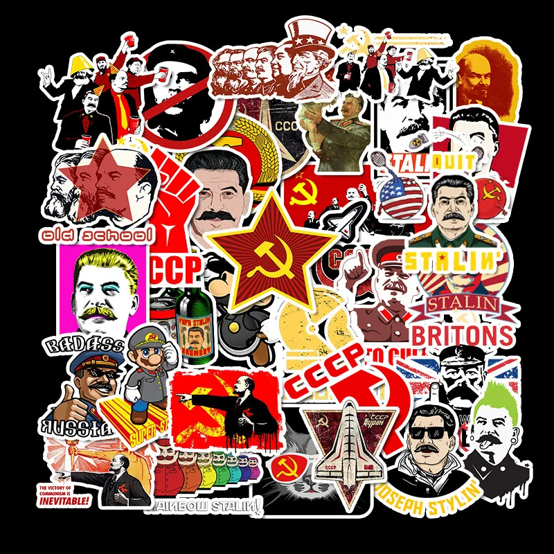 50PCS/Pack Mixed Soviet Union Stalin USSR CCCP HET Stickers Skateboard Luggage Laptop Guitar Funny Graffiti Retro Sticker