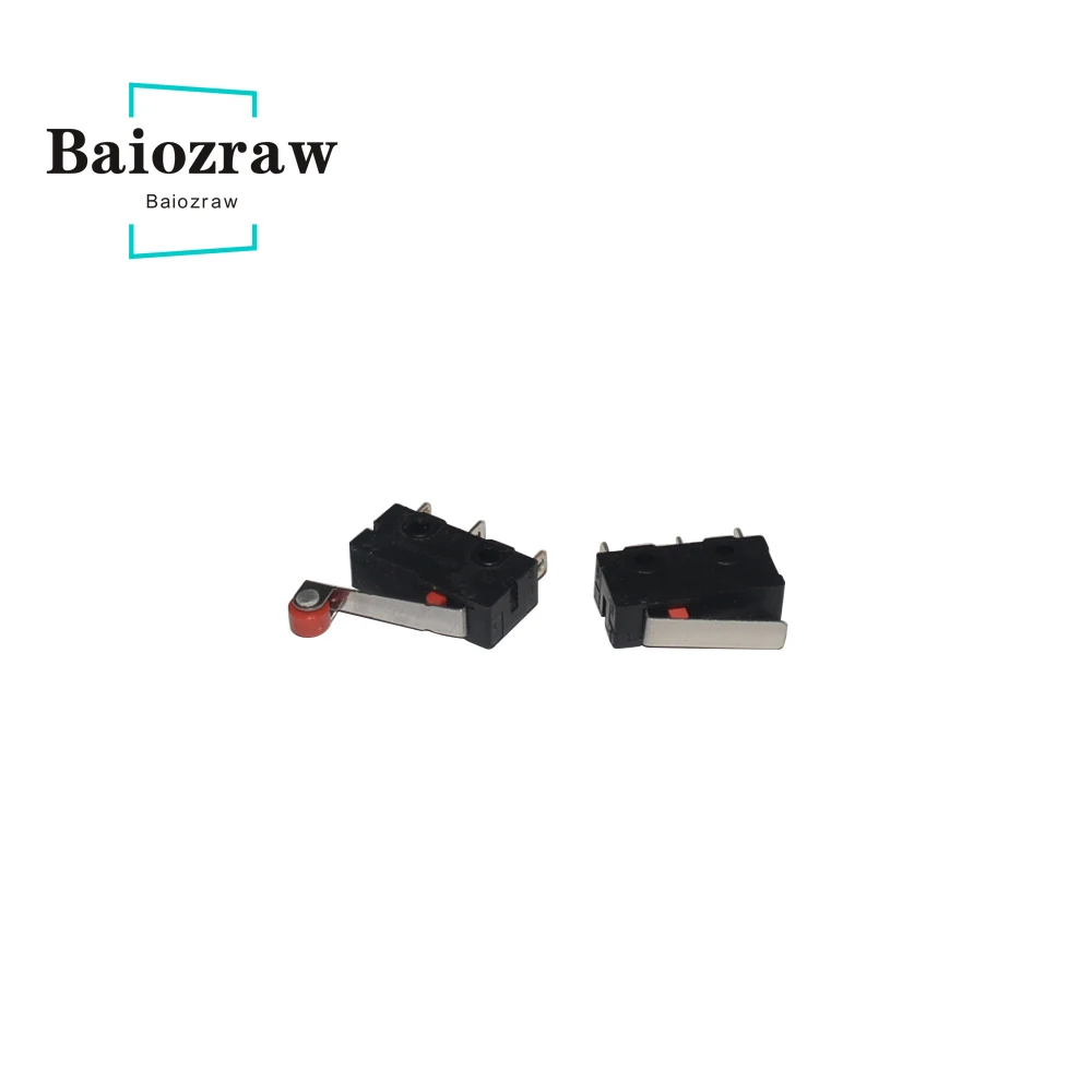 Piezas de impresora 3D, interruptor Micro KW12, límite de viaje, contacto de cobre con rueda 5A 125 250VAC, 10 Uds.