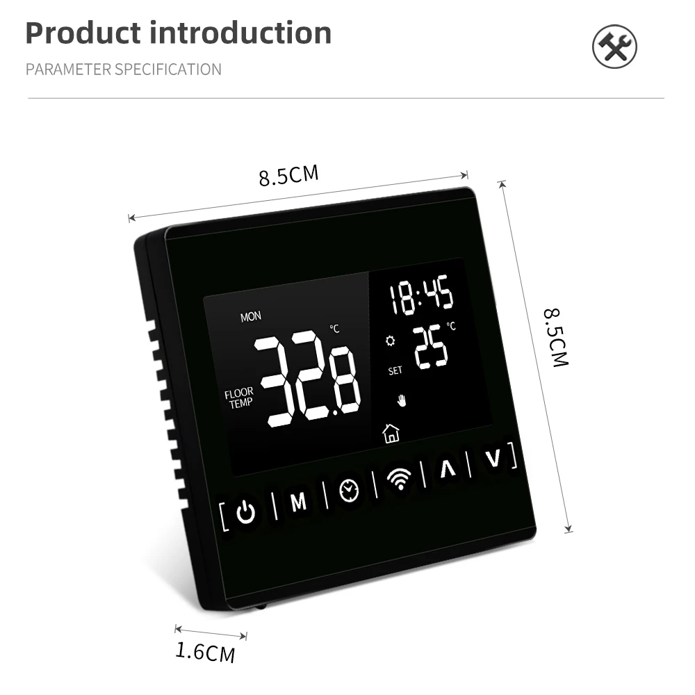 All Touch Screen Temperature Controller Thermoregulator 110V 120V 230V Black Back Light Electric Heating Room Thermostat WiFi