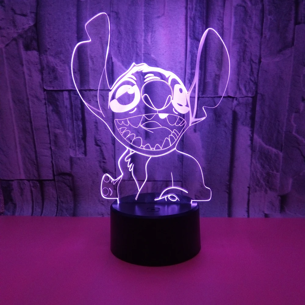 3D Dog Lamp 7 Colors Changing Night Light Touch Remote Base Gifts For Children Bedroom Decor Acrylic Plate Support USB Charging